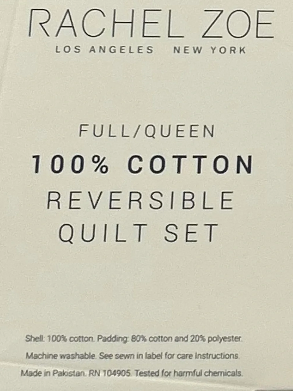 Rachel Zoe Queen Gray Cotton Reversible Quilt Set 88”x92”